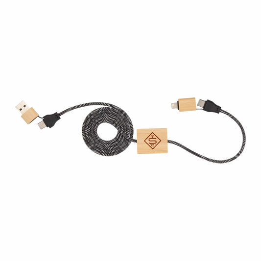 Threadfellows Curated Collection Electronics One Size / Natural FSC® 100% Bamboo 5-in-1 100W Laptop Charging Cable