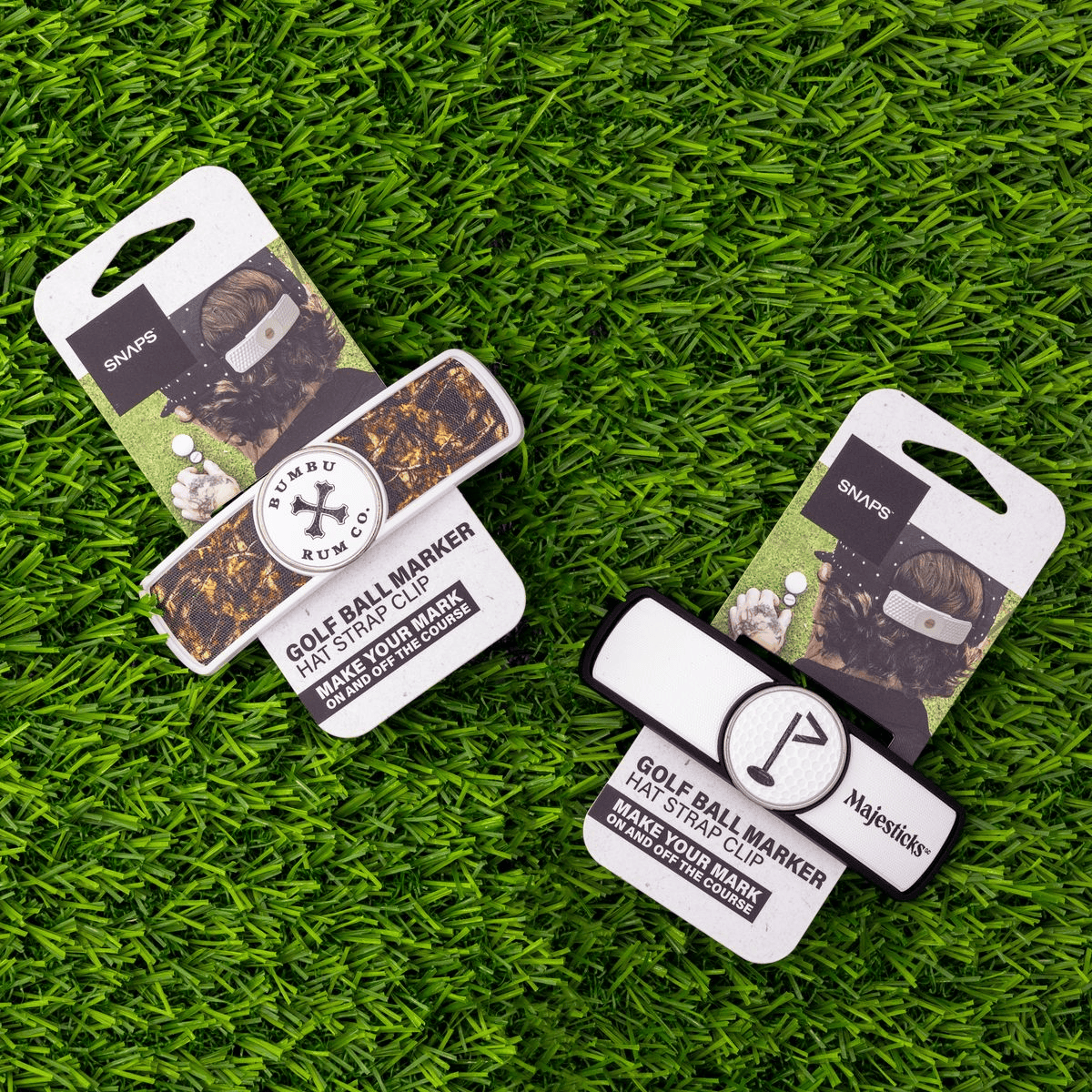 Threadfellows Curated Collection Golf Accessories Snaps - Imprinted Golf Hat Strap Clip w/ Ball Marker
