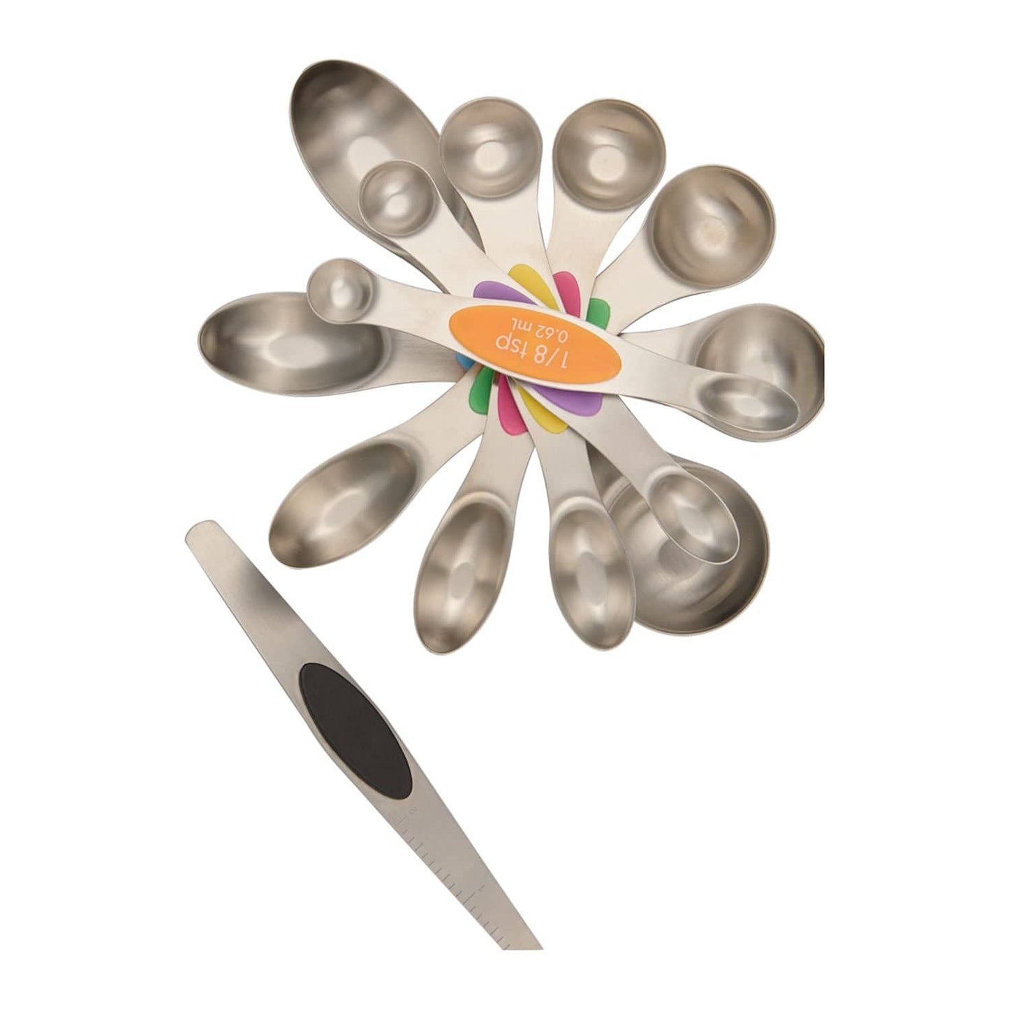 Threadfellows Curated Collection Home & Office One Size / Steel Kitchi Magnetic Measuring 8-Piece Spoon Set