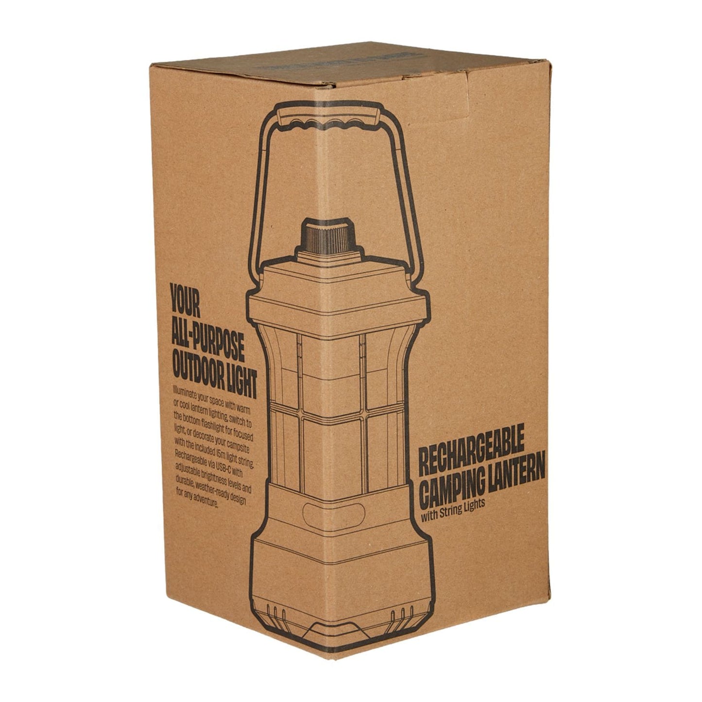 Threadfellows Curated Collection Outdoor & Leisure One Size / Black Rechargeable Camping Lantern with String Lights
