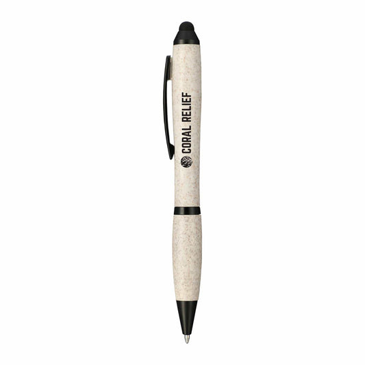 Threadfellows Curated Collection Writing Instruments One Size / Beige Wheat Straw Nash Ballpoint Stylus Pen