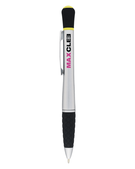 Threadfellows One Size / Silver w/ Yellow Stellar Ballpoint Pen-Highlighter