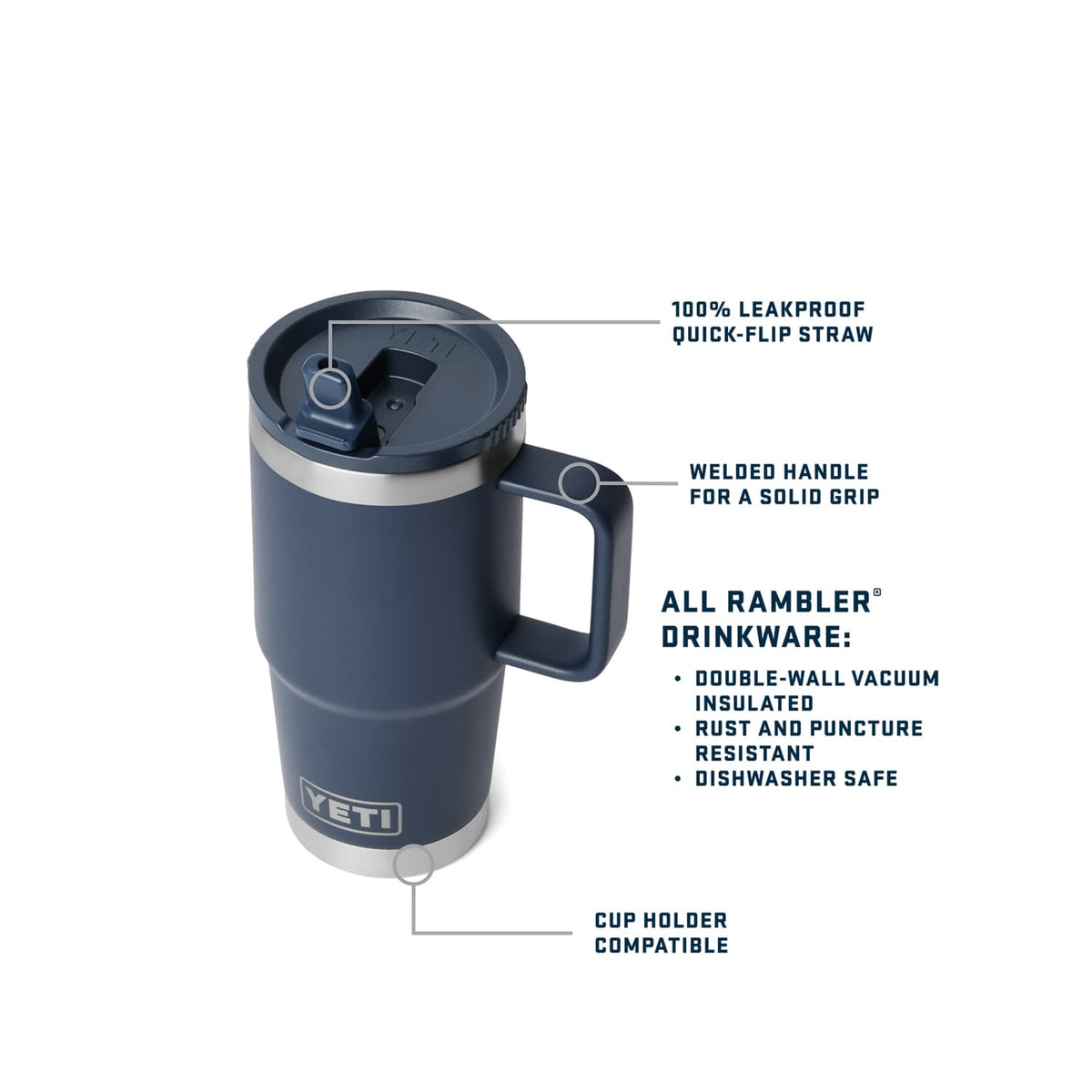YETI - Rambler 20oz Travel Straw Mug